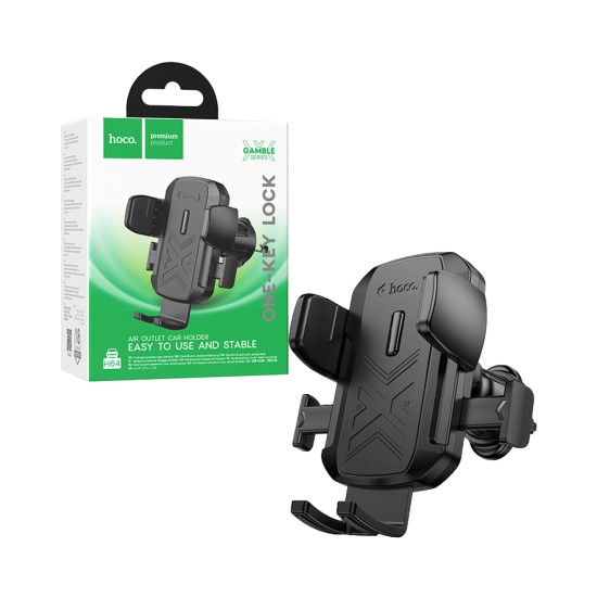 Suporte de Telefone para Carro Hoco H64 Gamble para Saída de AR Preto Suporte de Telefone para Carro Hoco H64 Gamble para Saída de AR Preto